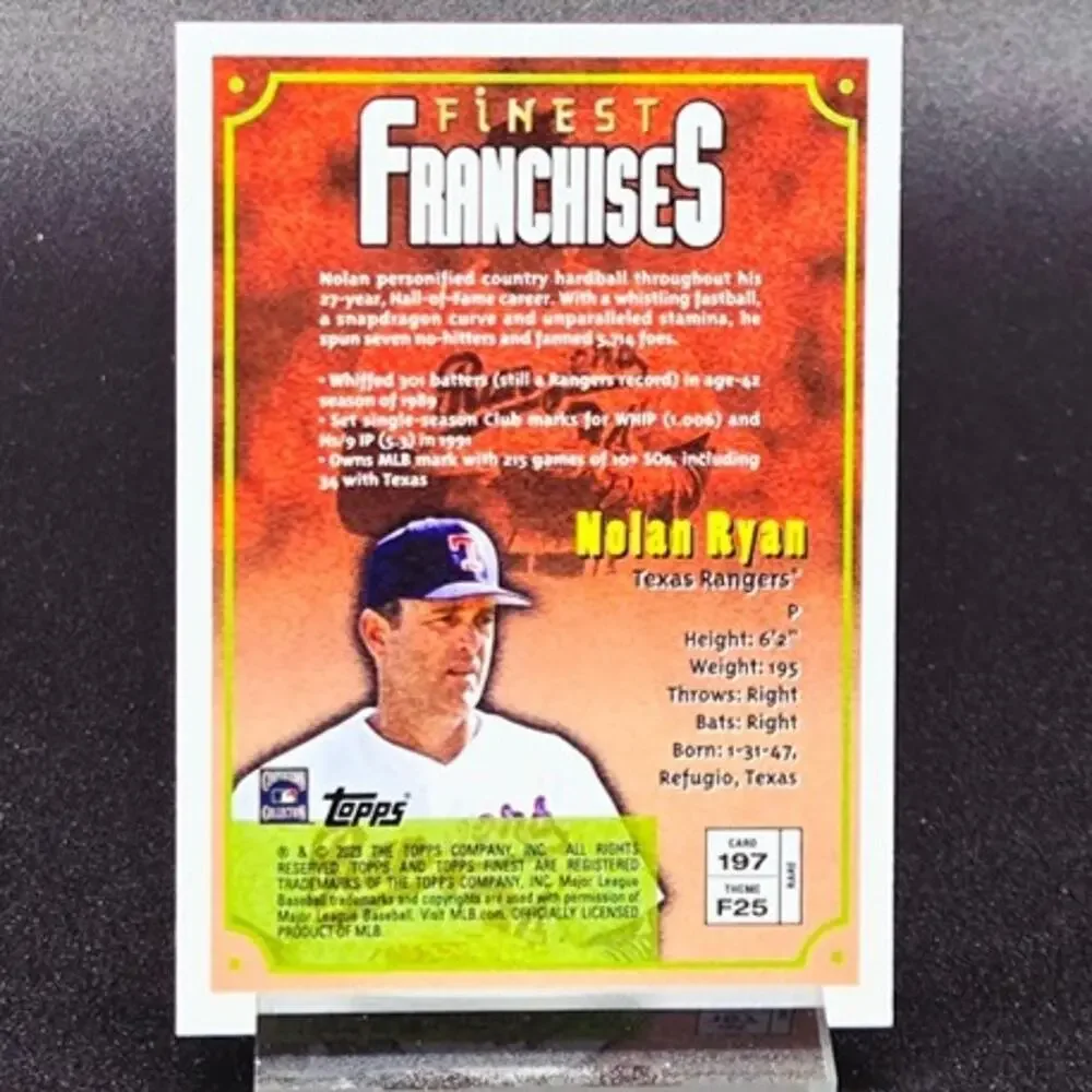Nolan Ryan Topps Finest Franchises SP Gallery Texas Rangers Houston Astros HOF